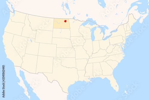 фотографія Locator Map of the County Ramsey (North Dakota, US) showing the Contiguous Unite