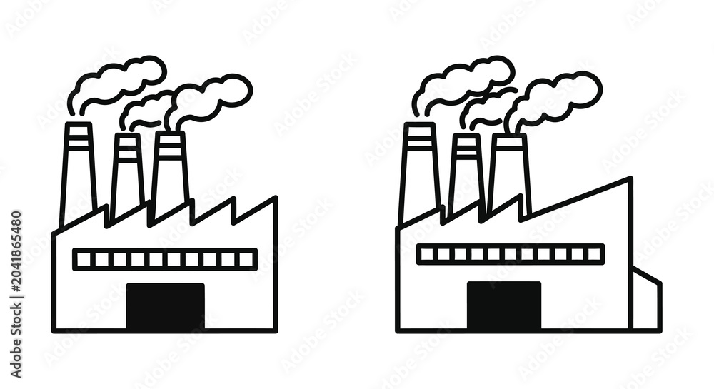 Fototapeta premium factory buildings line art building industrial structure
