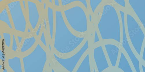 Foto Abstract blue and beige tangled line pattern.