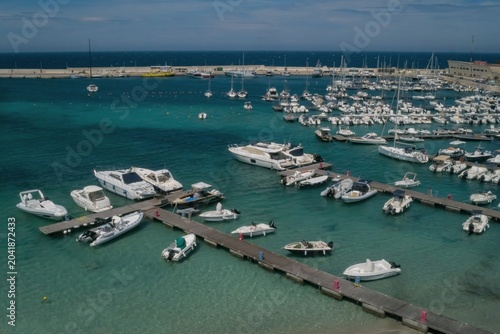 Boats from the port of Badisco; Otranto Province of Lecce, Salento, Puglia, Italy