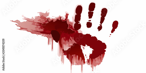Foto bloody handprint with dripping blood on transparent background vector illustrati