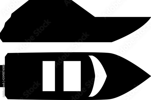 Quadro em tela Vector illustrations of various types and kinds of boats, motorboats, ships and speedboats