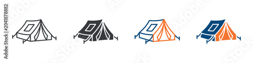 Принти на полотні Camping Tent Icon Set Multiple Style Collection