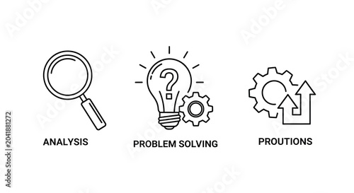 Tableau sur toile analysis problem solving and solutions icons line art