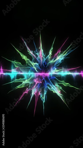 Colorful Glowing Sound Wave Visualization on Black