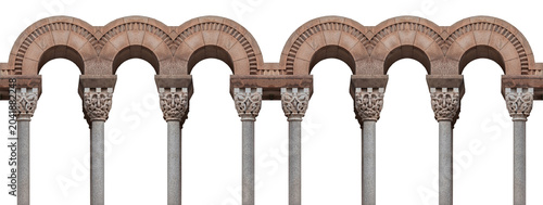 Fotografie Elements of architectural decorations of buildings, arches and columns, door and window openings