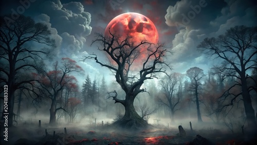 A dark and foreboding forest