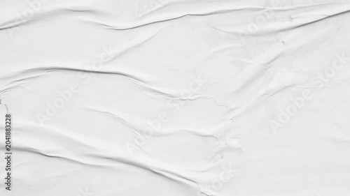 White Crumpled Glued Paper Texture Background for Poster Mockup