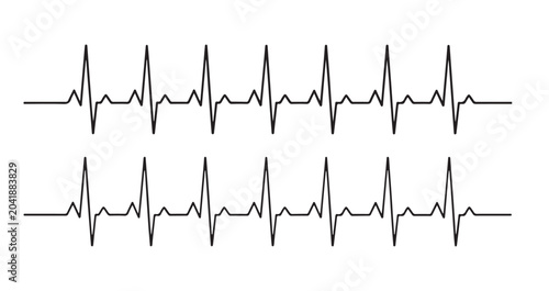 Tableau sur toile Electrocardiogram heartbeat line graph representing cardiac rhythm medical pulse signal monitor vector illustration