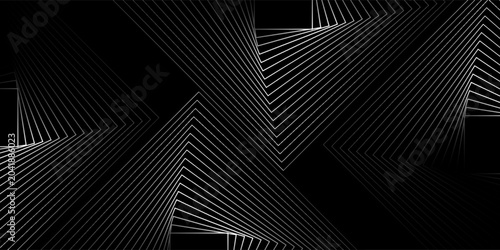 Fotografía Modern line stripes curve abstract black premium background.