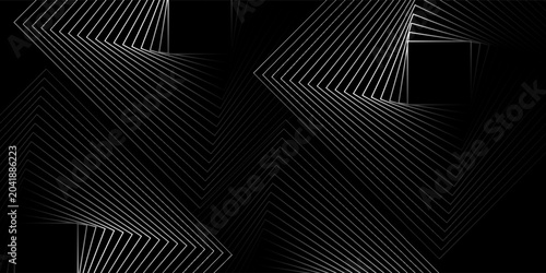 Tableau sur toile Modern line stripes curve abstract black premium background.