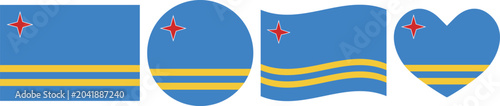 Aruba flag illustrator country flags symbol National Collection International  Set