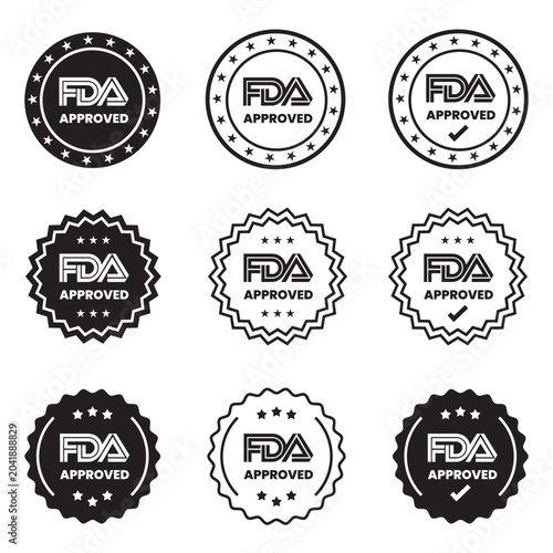 FDA Approved Seal Badges Set – Official Certification Icons Collection