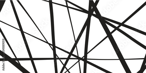 Abstract black lines crossing on white background.