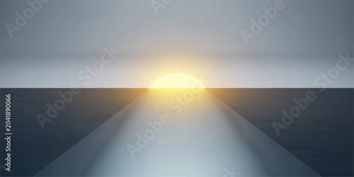 Quadro su tela A sunrise breaking through the horizon, casting a warm golden light that illuminates the vast expanse with a sense of hope and new beginnings