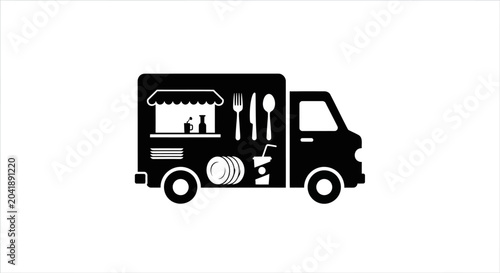 Foto Food truck with serving window.