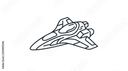 Foto Futuristic Space Shuttle Illustration Line Art.