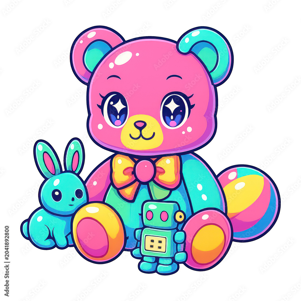 Naklejka premium PNG Colorful toys illustration.