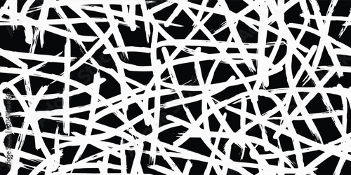 Foto Abstract Black and White Intersecting Lines Pattern.
