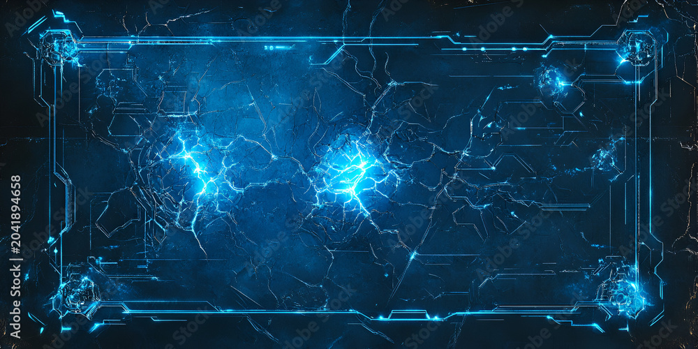 Obraz premium Cybernetic AI Mind Map Interface Glowing in Blue for Advanced Data Visualization and Futuristic Intelligence Systems