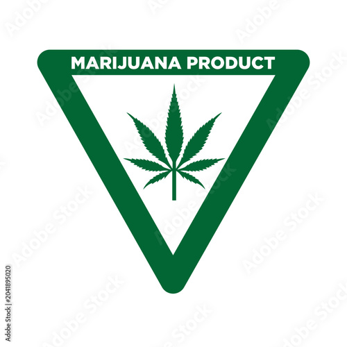 Marijuana Product Certification Badge Triangle Label for Legal Cannabis Packaging Identification and Regulatory Compliance
