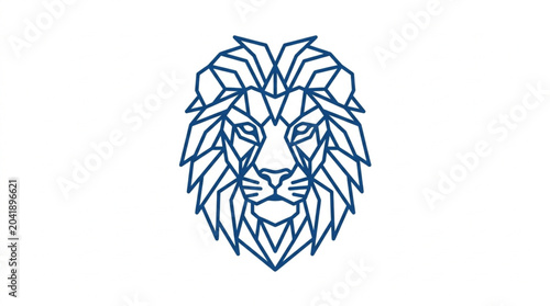 Photos Geometric Lion Head Logo Design Abstract Art.