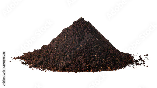 Canvastavla Pile of dark brown soil with fine texture