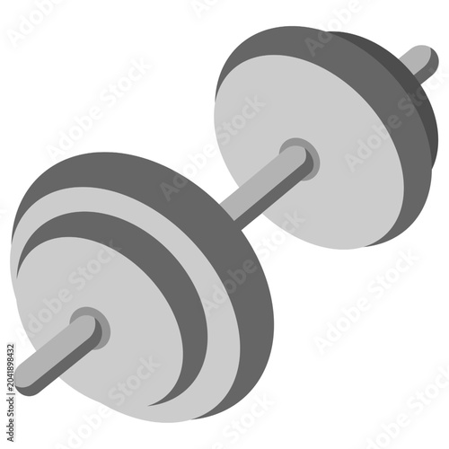 Barbell illustration. Strength training equipment used for weightlifting, fitness workouts, bodybuilding, and powerlifting.