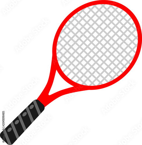 Badminton racket illustration. Sports equipment used for badminton matches, practice sessions, and recreational play.