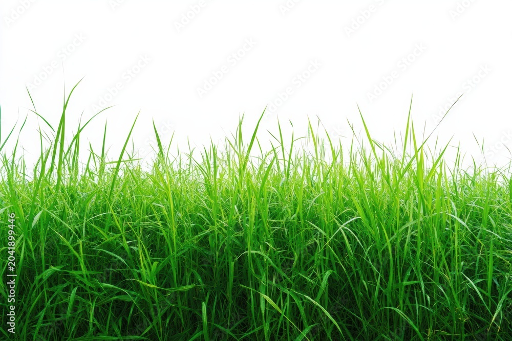 Obraz premium Lush green grass growing under bright sky in open field during daytime