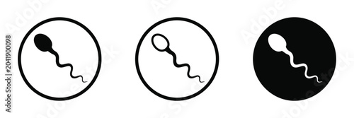 Fotografie Sperm icon set in black and white featuring three different styles for medical r