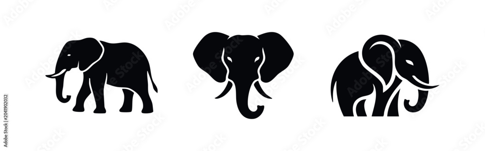 Fototapeta premium Elephant Icons