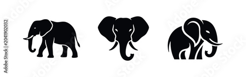 Bild auf Leinwand Elephant Icons