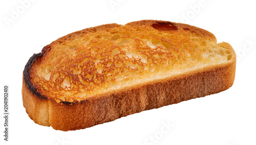 Konstfotografi Golden brown toasted bread slice with crispy crust