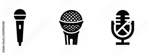 Tableau sur toile Handheld microphone icons set