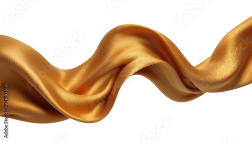 Bilde på lerret Flowing golden silk fabric wave