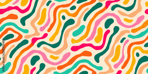vibrant retro abstract pattern with colorful wavy lines design style colors artistic