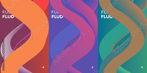 abstract poster templates with vibrant fluid shapes colorful graphic design artwork pattern