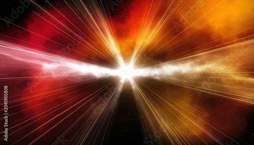 閃光 放射状 星雲 爆発 光線 躍動感 宇宙 ビッグバン 赤炎 衝撃波 緊迫感 輝き 抽象的 疾走感 暗闇 エネルギー スピード感 特撮 ニュアンス 背景素材
