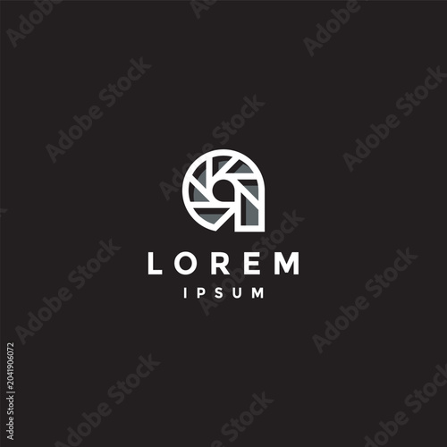 Geometric Lines Letter a Camera Shutter Logo Design. Lens Shutter Line Inside letter a Logo Design.