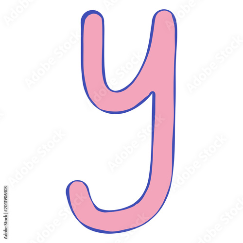 Pastel Doodle Lowercase Letter Y Illustration