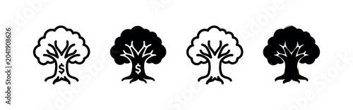 Canvastavla Money tree icons