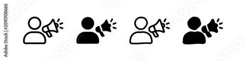 Foto Public speaking and marketing icons