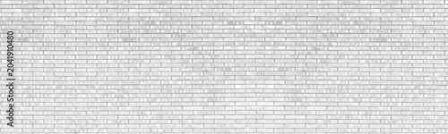 Fotografía White brick wall wide panoramic texture