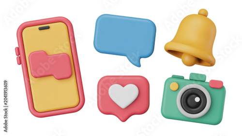 Colorful speech and notification bubble icons set with chat and alert symbols Vector