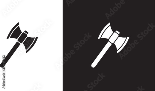 Photos axe icon , Wood cutting symbols, Lumberjack equipment icons, Hatchet vector ico
