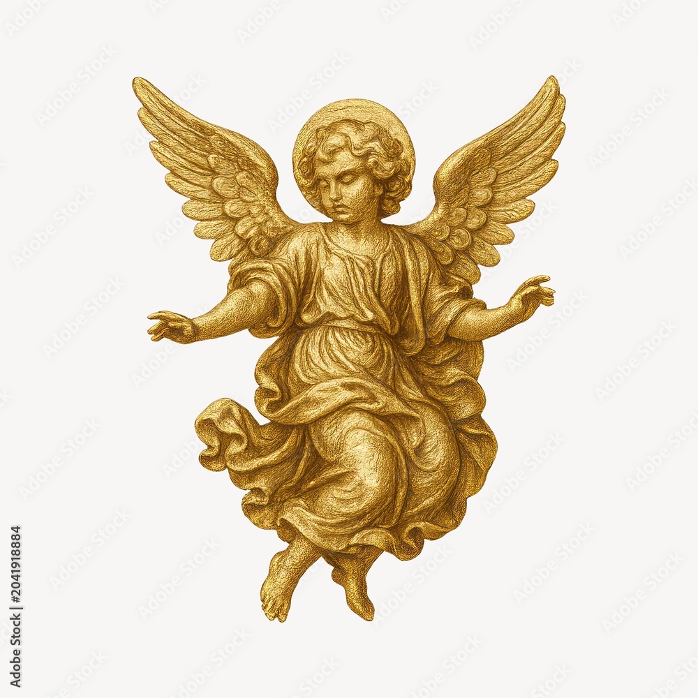 Obraz premium Golden angelic figure illustration.