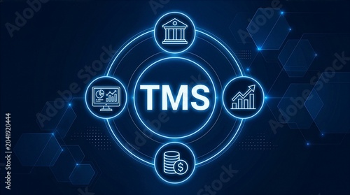 TMS acronym, treasury management system concept, specialized software solution designed to streamline and optimize the financial activities of a company's treasury function