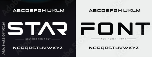Cuadro en lienzo Sport Modern Future Logo Alphabet Font and Number