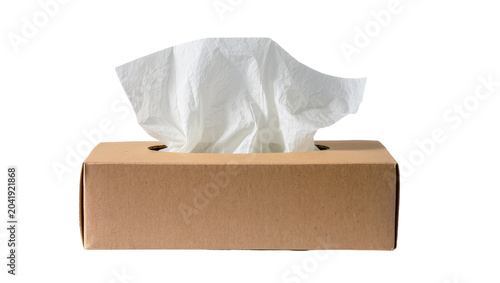 Tableau sur toile Cardboard tissue box with white tissues